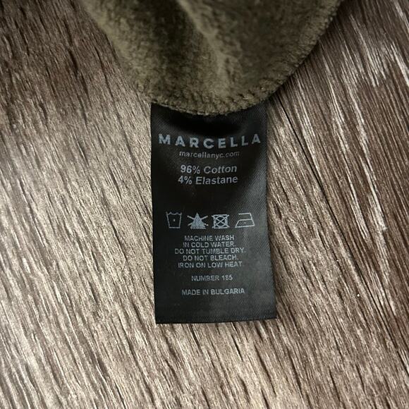 Marcella NYC Alani Olive Sweatshirt Dress Small Funnel Neck Zip Pullover Mini - Picture 16 of 16